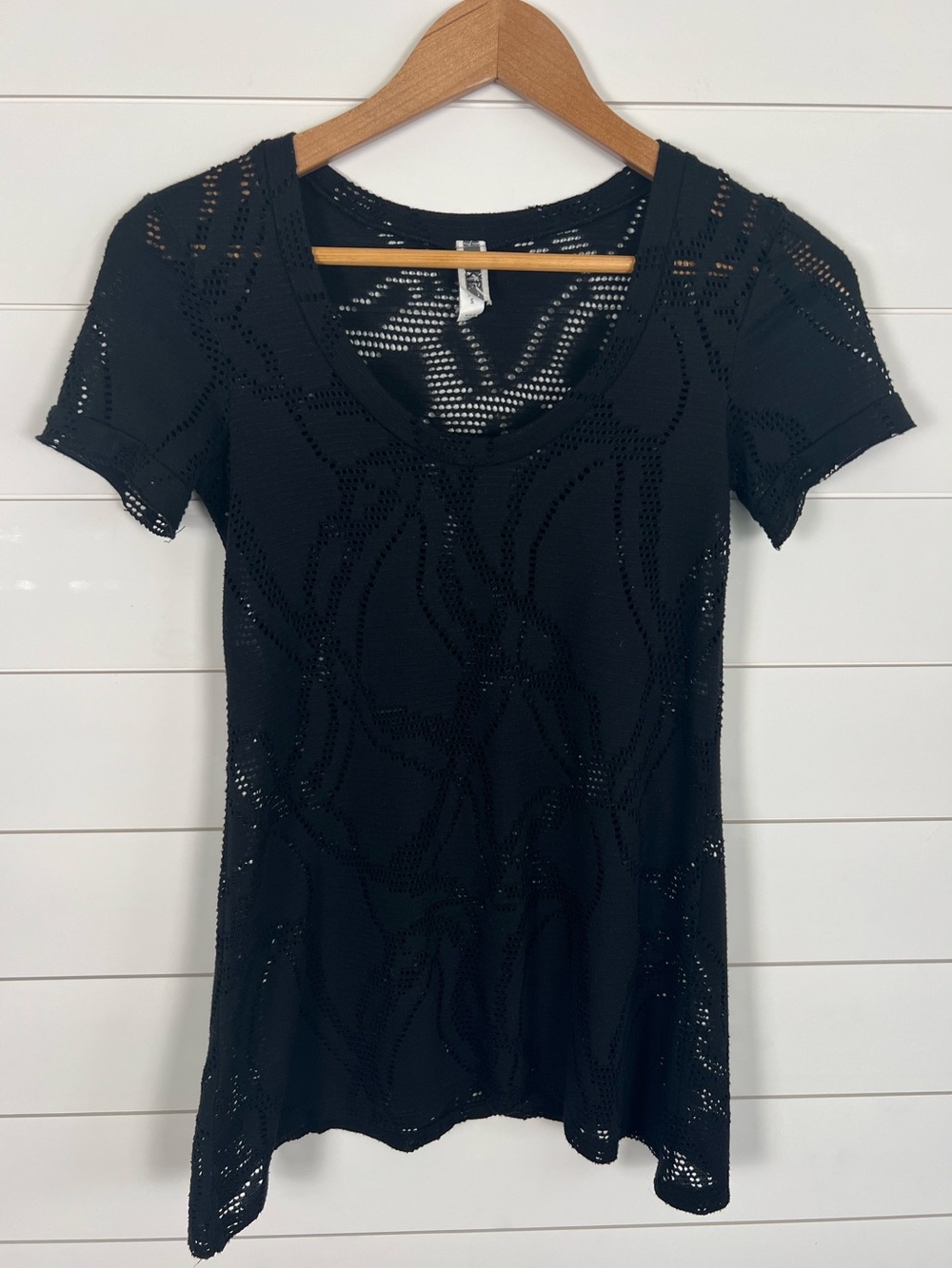 Y2K BKE Black Lace T Shirt Womens S Fitted - Picture 2 of 10